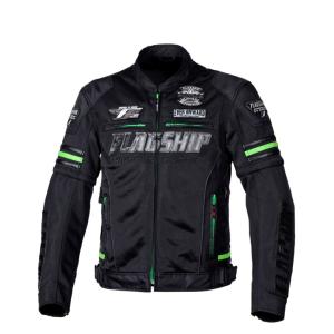 フラッグシップ メッシュ バイクジャケット 緑/黒 3Lサイズ FLAGSHIP（フラッグシップ） イクシードメッシュジャケット メンズ