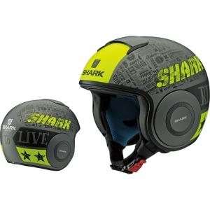 あすつく SHARK/シャーク DRAK TRIBUTE バイク/ジェットヘルメット シルバー&amp;イエ...
