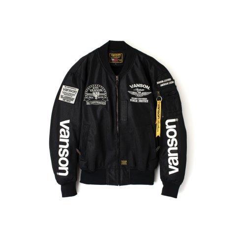 バンソン メッシュMA-1ジャケット ブラック/ホワイト Mサイズ VS23101S