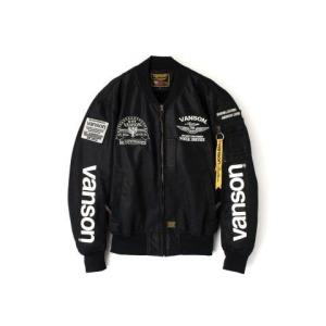 バンソン メッシュMA-1ジャケット ブラック/ホワイト XLサイズ VS23101Sの商品画像