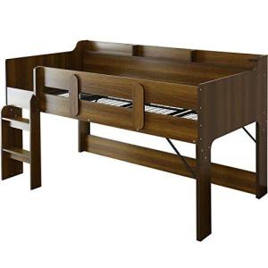 DORIS ドリス ベッド シングル システムベッド ロフトベッド ベッドフレーム ロータイプ可 コンセント付き 補強バー メッシュ床 ブラウン ポルソ 【13368】の商品画像