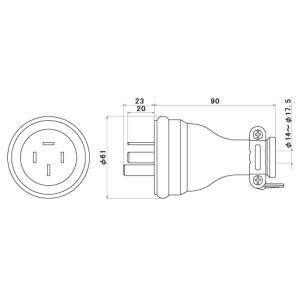 明工社 設備工事用配線器具 接地3P20A防水...の詳細画像1