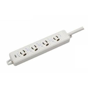 明工社 設備工事用配線器具 横形OA用抜け止め接地タップ 4コ口 ランプ、マグネット付 VCTF5m...