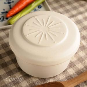 おひつ 陶器 ご飯ジャー 保温保湿 ホワイトS キッチン雑貨 ごはんジャー｜comfy-shop