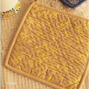 セール！30%off！ポットマット 小花 イエロー  鍋つかみ