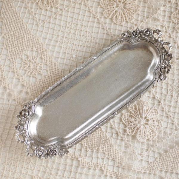 クラシックトレイ　ジュエリートレー　シルバー　ペン皿　アンティーク調