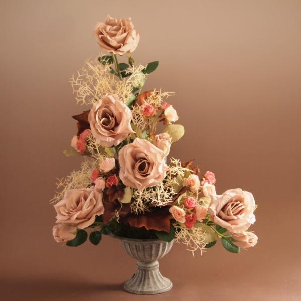 セール！30%OFF!!　アーティフィシャルフラワー アレンジメント ベージュ ローズ