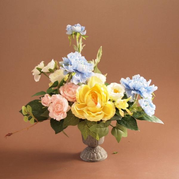 セール！30%OFF!!　アーティフィシャルフラワー アレンジメント ローズ スカビオサ ミックス