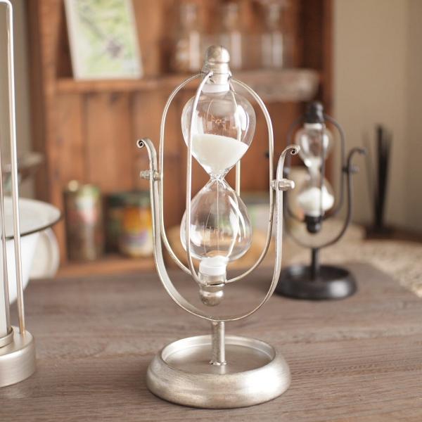 アンティーク調 砂時計 アワーグラス シルバー
