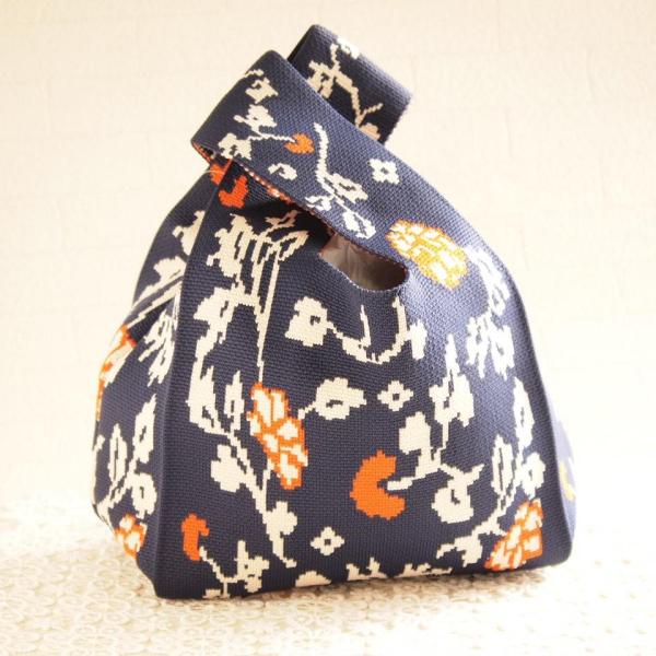 セール！20％OFF！！おしゃれ 軽量 ニットバッグ サブバッグ 買い物袋 ボタニカル.