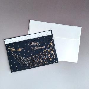 グリーティングカード サンタとトナカイ イタリア クリスマスカード CMGI-588｜comfy-shop