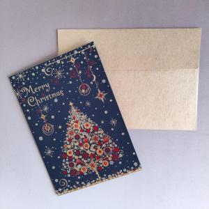 グリーティングカード クリスマスツリー ゴールド クリスマスカード GX-3913