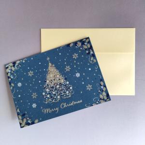 グリーティングカード クリスマスツリー ゴールド クリスマスカード GX-4208｜comfy-shop