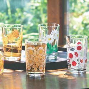 グラス レトロ アデリアレトロ 中 コップ 昭和レトロ花柄プリント