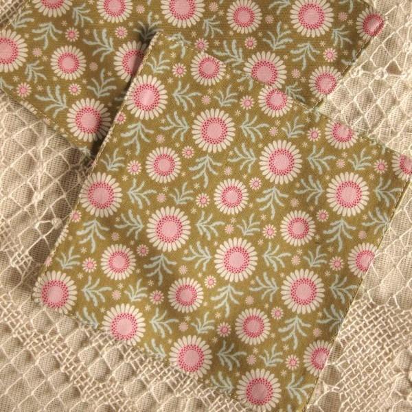 セール！30％OFF！！キッチン雑貨 サークルグリーン コースター ハンドメイド 2枚組