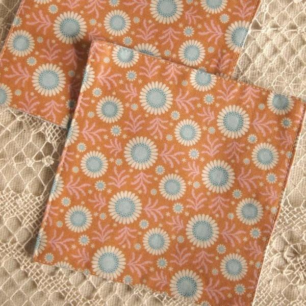 セール！30％OFF！！キッチン雑貨 サークルオレンジ コースター ハンドメイド 2枚組