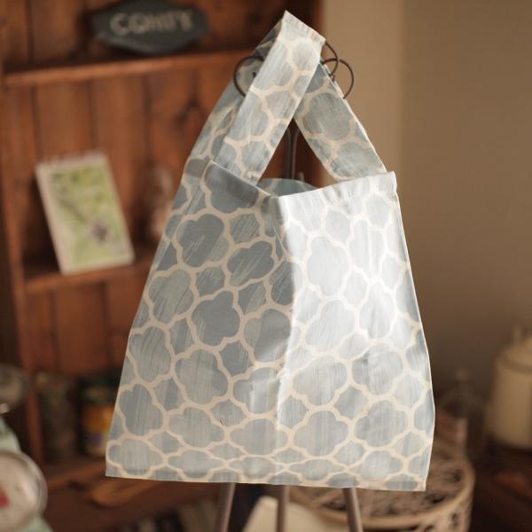 エコバッグ　ちょいバッグ　ハンドメイド　布小物　ブルー