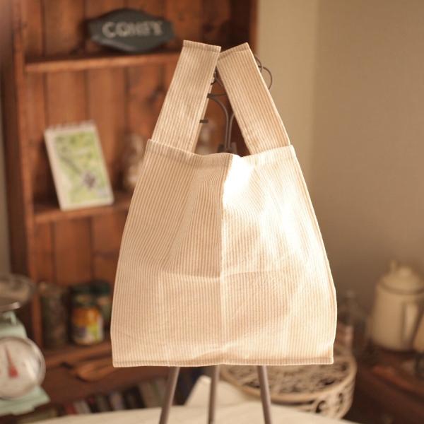 エコバッグ　ちょいバッグ　ハンドメイド　布小物 ストライプ