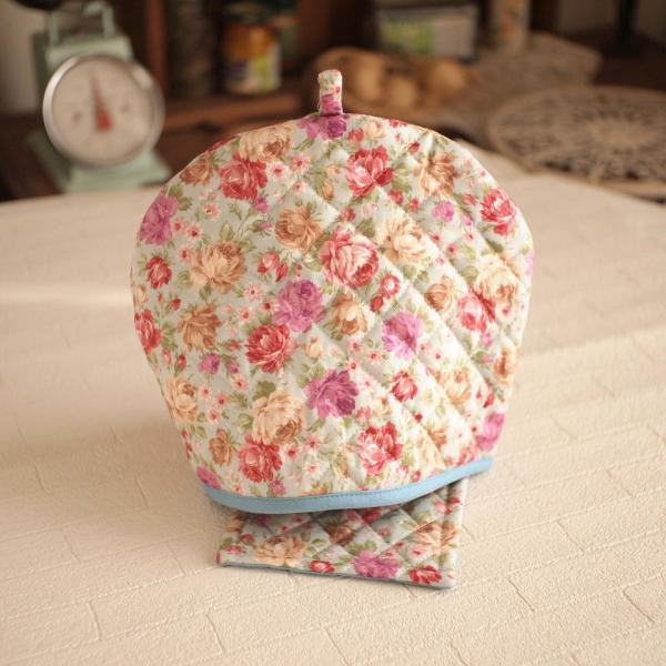 ティーコジー ポットカバー＆マット マイローズガーデン　ハンドメイド雑貨