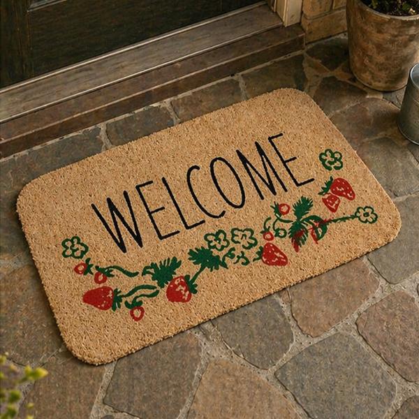 玄関マット ドアマット ストロベリー コイヤーマット 60×33.5cm 天然素材