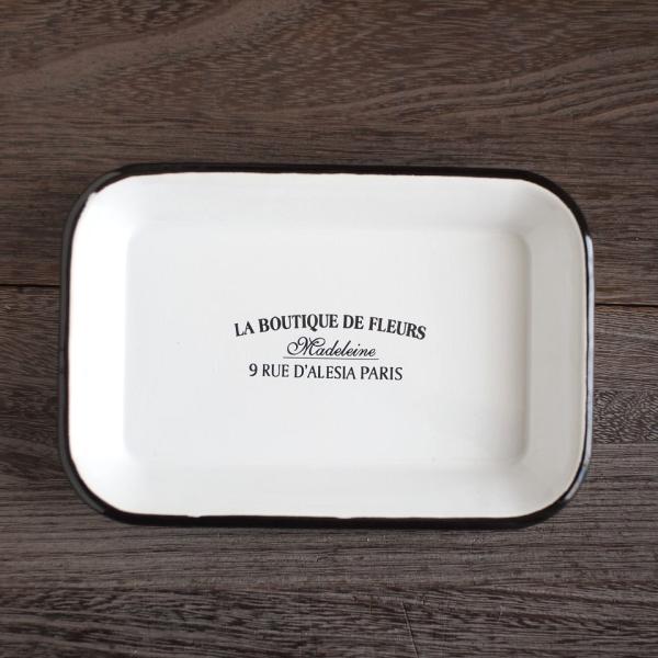 フルール ホーロー トレイ アンティーク調