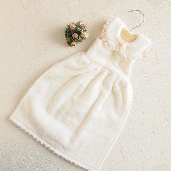 アンティーク調 コットン レース ドレスタオル  メアリー アイボリー ハンガーつき