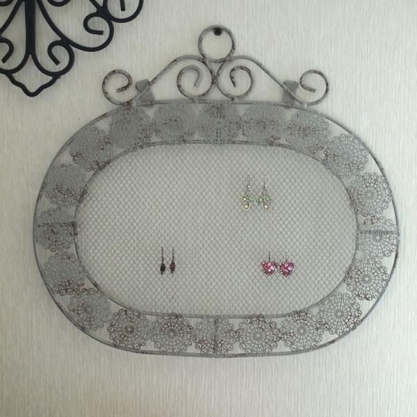 50％OFF！　ピアス/イヤリングホルダー オーバル グレー アンティーク雑貨 インテリア雑貨