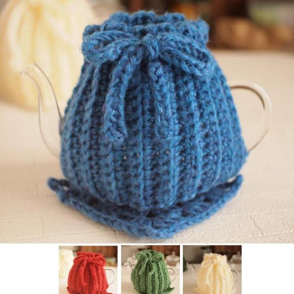 ハンドメイド雑貨　ポットセーター＆ポットマット　ティーコージー　手編み　