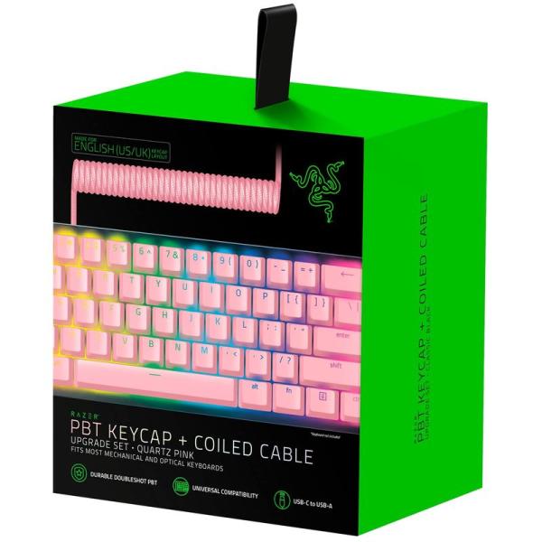 Razer PBT Keycap + Coiled Cable Upgrade Set (Quart...