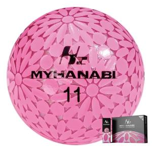 MYHANABI H2 日本製 ゴルフボール ピンク シルバー ソフト ディスタンス系 1ダース (12個) 2ndモデル｜comfyfactory