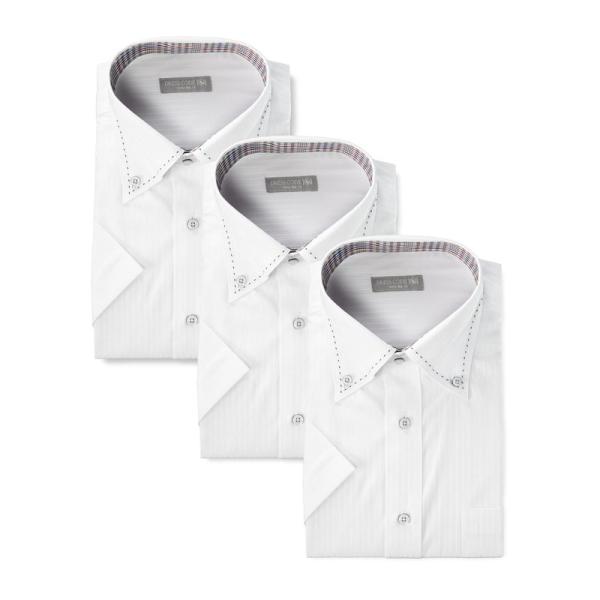 ドレスコード101 ワイシャツ 半袖 3枚セット Yシャツ 形態安定 3枚組 セット ビジネスの定番...