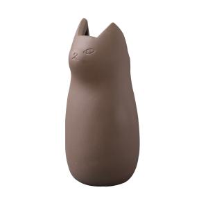 傘立て ブラウン 陶器 ねこ かわいい おしゃれ キャット 傘置き 傘入れ 猫 インテリア アクセント アンティーク モダン 置物 スリム｜commitand