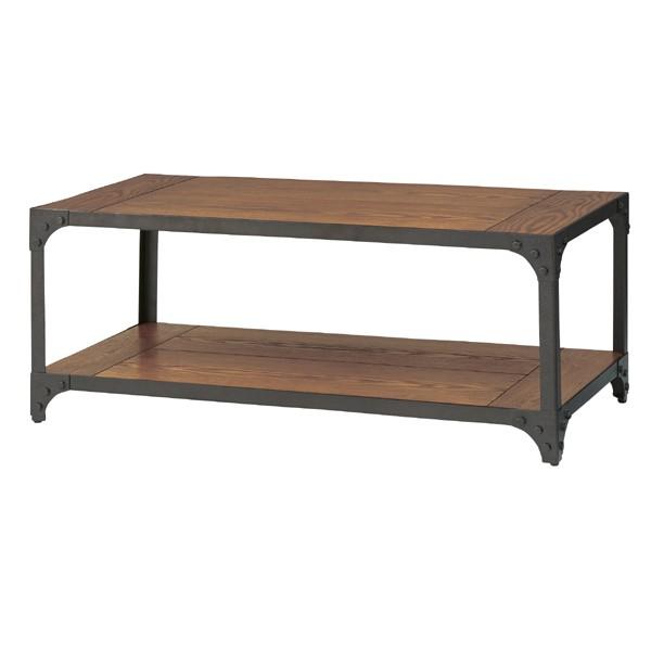 センターテーブル 幅101cm 収納 棚 スチール ローテーブル リビングテーブル コーヒーテーブル...