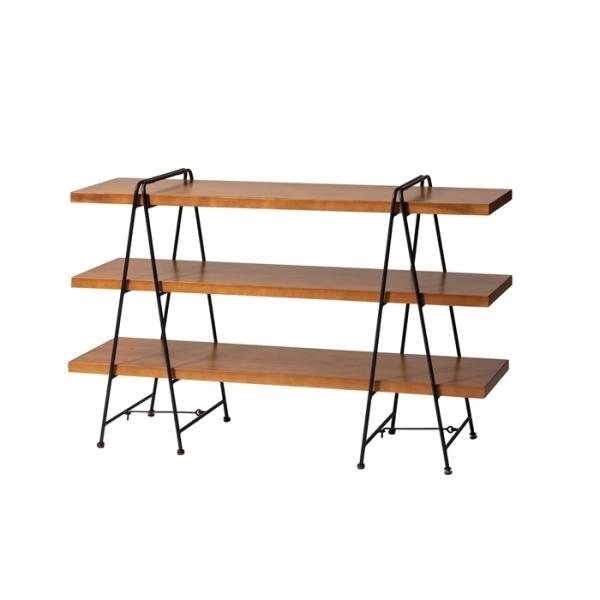 シェルフ3D 天然木 パイン 木製 高級感 飾り棚 リビングボード 幅120cm ディスプレイラック...