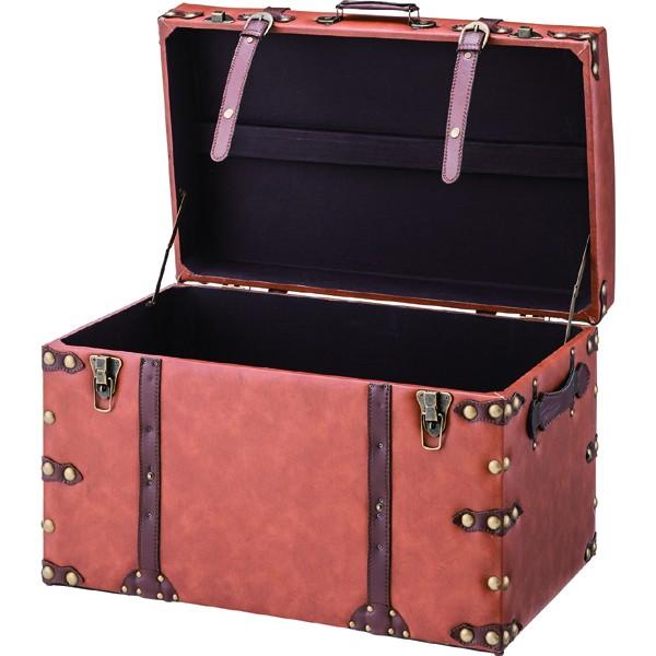 完成品 トランク型チェスト 幅50cm ベンチ スツール 合皮 レザー タンス 洋服 収納 洋服タン...