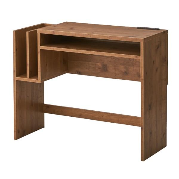 パソコンデスク 幅90cm コンセント付き マガジンラック 木製 机 勉強机 学習机 作業机 仕事机...