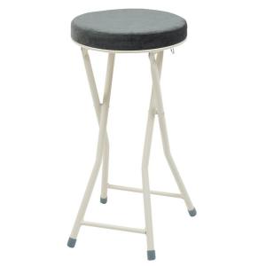 フォールディング ダークグレー ハイスツール 折りたたみ カウンターチェアー コンパクト 椅子 イス いす 完成品  かわいい チェアー 軽量 パイプ椅子｜commitand