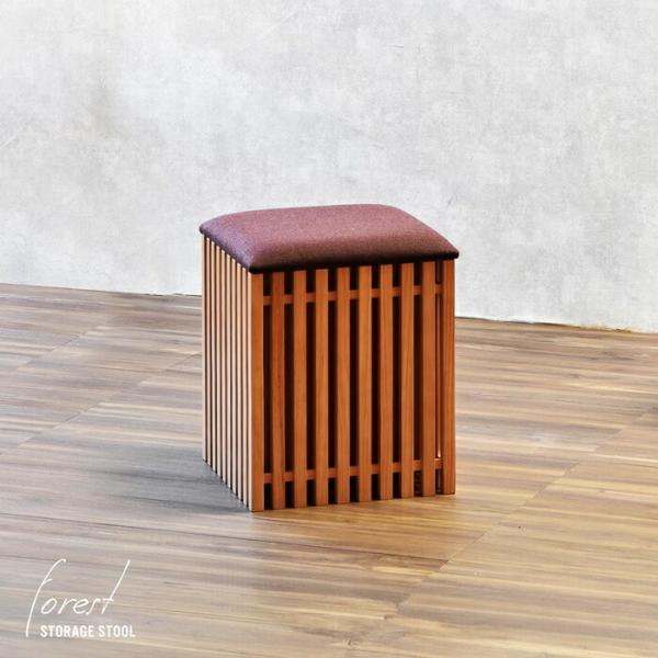 収納スツール 天然木 完成品 ブラウン 腰掛け 和風 和モダン 北欧 木製 椅子 イス チェアー シ...