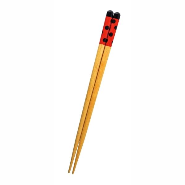 おひさまキッズ てんとう虫 18cm 天然木 箸 日本製 おしゃれ はし chopstick プレゼ...