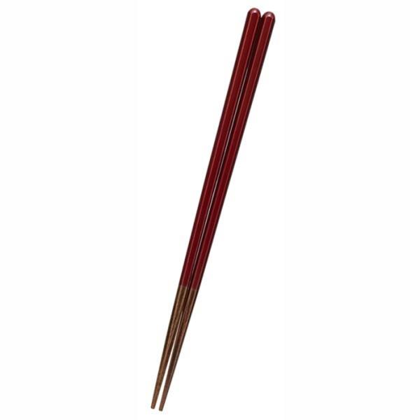 六角鉄軌 赤 23cm 天然木 箸 日本製 おしゃれ はし chopstick プレゼント父の日 母...