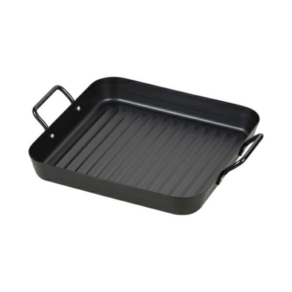 IHでもガスでも使える鉄製角型プレート ウェーブ 25ｘ25cm 鉄板 調理器具 料理道具 キッチン...