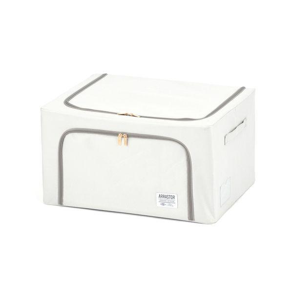 積み重ねできるストレージボックス88L ホワイト 収納ボックス 収納箱 白色 持ち運び 持ち手 フタ...