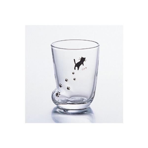 足跡グラス（Ｓ） ねこ コップ グラス おしゃれ かわいい