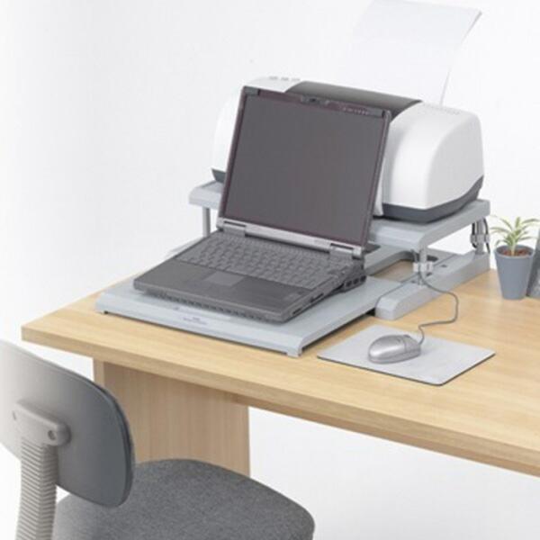 パソコンラック 13型 ＧＹ 卓上 机上ラック プリンター台 PCスタンド パソコン台 オフィス デ...
