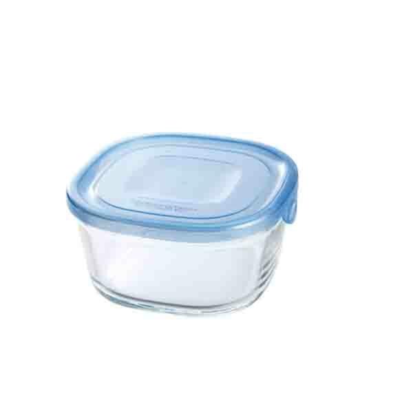 ＮＥＷパック＆レンジ角型 550mL アクアブルー 保存容器 キャニスター ガラス容器 保存ビン ガ...
