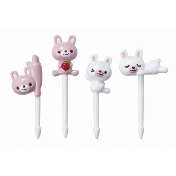 うさぎピック 8本入 フードピック フルーツピック お弁当 飾り串 串 お弁当グッズ お弁当ピック ...