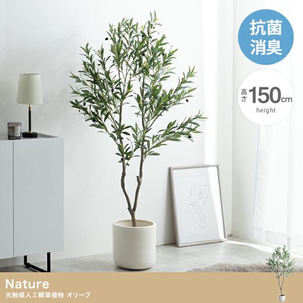 人工観葉植物 光触媒 フェイクグリーン 高さ150cm インテリア 造花 大型 リビング 玄関 飾り...