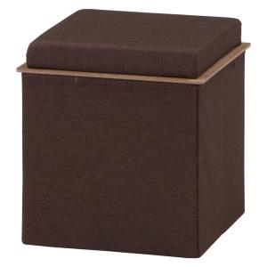 収納スツール プット ブラウン 高さ40cm 折りたたみ 収納BOX おもちゃ箱 収納ベンチ サイドテーブル ふた付き 蓋 トレー 足置き オットマン 玄関 収納｜commitand