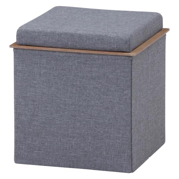 収納スツール プット グレー 高さ40cm 折りたたみ 収納BOX おもちゃ箱 収納ベンチ サイドテ...