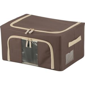 6個セット まとめ買い 窓付＆積み重ね収納ボックス 22L ブラウン 取っ手付き ストレージボックス 収納ケース 押し入れ収納 クローゼット スタッキング｜commitand